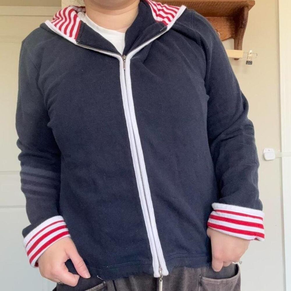 Vintage Liz Claiborne USA red white and blue hoodie size XL